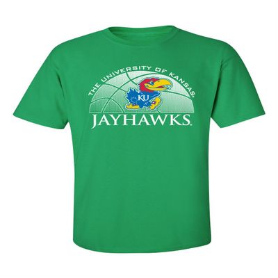 CornBorn KU Basketball Tshirt Men - Kansas Tshirt - Kansas Jayhawks Apparel Mens - Basketball Primary Logo - Light Green - 3X