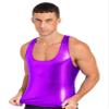 Agoky Men's Metallic Shirts Shiny Slim Fit Stretch Top Sleeveless Racer Back Tank Tops Club Party Purple X-Large view 3
