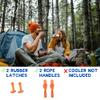 Above Sea Level Cooler Accessory Bundle - Blaze Orange Latches and Rope Handles - Cooler Net for Dry Storage and Organization view 4