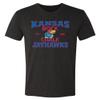 CornBorn Kansas Apparel Men - Premium Tri-Blend Rock Chalk Jayhawks - Black - Small view 1