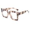 CHAUOO Oversized Glasses for Women - Fashion Oversized Blue Light Blocking Glasses, Multi-color Thick Square Computer Eyewear (Pattern) view 1