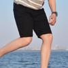 Maiyifu-GJ Men's Roll Up Slim Fit Denim Shorts Straight Stretch Summer Jean Shorts Knee Length Casual Modern Short Pants (Black,31) view 2