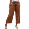 QIAOZHI Women's Wide Leg Pants High Elastic Waisted Casual Trousers Long Straight Pants view 1