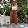 QIAOZHI Women's Wide Leg Pants High Elastic Waisted Casual Trousers Long Straight Pants view 2