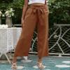 QIAOZHI Women's Wide Leg Pants High Elastic Waisted Casual Trousers Long Straight Pants view 3