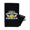 Wolf Golf Towels Pickleball Towel - I Have A Dinking Problem - Gift - Embroidered Funny - Gear Retirement Gift, Dinking Problem - Black view 1