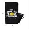 Wolf Golf Towels Pickleball Towel - I Have A Dinking Problem - Gift - Embroidered Funny - Gear Retirement Gift, Dinking Problem - Black view 4