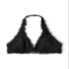 Happy Nation Lace Halter Bralette, Pure Black, Large view 1
