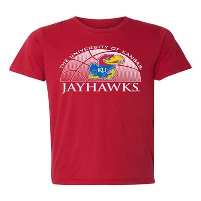 CornBorn Kansas Mens Apparel - Premium Tri-Blend Kansas Basketball Primary Logo - Red - Medium
