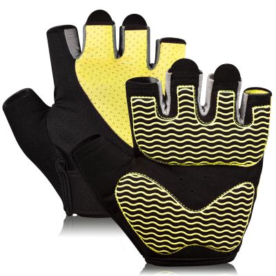 sunnex Workout Gloves for Women - Breathable Weight Lifting Gloves with Non-Slip Silicone Padding, Fingerless Gym Gloves for Cycling, Rowing, Pull Ups & Training (4 Sizes)