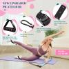 Pilates Bar Kit with Resistance Bands, Multifunctional Yoga Pilates Bar with Heavy-Duty Metal Adjustment Buckle, Portable Home Gym Pilates Resistance Bar Kit for Women Full Body Workouts -Blue view 2