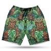 Tiki Mask Men's Swim Trunks - Tropical Leaves Hawaiian Shorts for Men, Men's Summer Bathing Shorts Set 10 Size Size S view 1