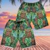 Tiki Mask Men's Swim Trunks - Tropical Leaves Hawaiian Shorts for Men, Men's Summer Bathing Shorts Set 10 Size Size S view 2