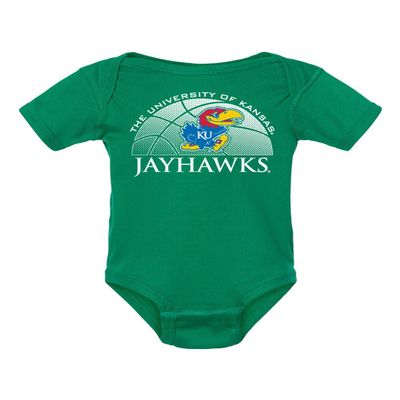 CornBorn Kansas Jayhawks Infant Onesie - Kansas Basketball Primary Logo - Light Green - 6M
