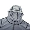 Dressnu Sportswear fitness five-piece men's tight stretch quick dry White Grey M view 2