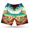 228CLOSET Skull Men's Swim Trunks - Tropical Island Hawaiian Shorts for Men, Men's Summer Bathing Shorts Set 09 Size Size 2XL view 1