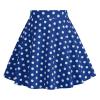 50s Style Vintage Full Circle Skirt for Girls - Elastic Waist Rockabilly Swing Casual Party Skirts - 50s Costume Polka Dot Knee Length A-Line Skirt - Blue 7-8 Years view 1