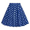 50s Style Vintage Full Circle Skirt for Girls - Elastic Waist Rockabilly Swing Casual Party Skirts - 50s Costume Polka Dot Knee Length A-Line Skirt - Blue 7-8 Years view 2