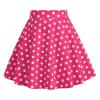 Kids 50s Skirts for Girls Vintage 50's Full Circle Skirt for Girls Smock Waist Rockabilly Swing Casual Party Skirts 50s 1950s Skirt Pink Polka Dot Knee Length A line Skirt Hot Pink 9-10 Years view 1