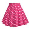 Kids 50s Skirts for Girls Vintage 50's Full Circle Skirt for Girls Smock Waist Rockabilly Swing Casual Party Skirts 50s 1950s Skirt Pink Polka Dot Knee Length A line Skirt Hot Pink 9-10 Years view 2
