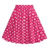 Kids 50s Skirts for Girls Vintage 50's Full Circle Skirt for Girls Smock Waist Rockabilly Swing Casual Party Skirts 50s 1950s Skirt Pink Polka Dot Knee Length A line Skirt Hot Pink 9-10 Years view 3