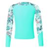 iiniim Kids Girls Rash Guard Swimsuits Tops UPF 50+ Swim Shirt Long Sleeve Fishing Shirt Swimwear Teal 6 Years view 1