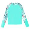 iiniim Kids Girls Rash Guard Swimsuits Tops UPF 50+ Swim Shirt Long Sleeve Fishing Shirt Swimwear Teal 6 Years view 3