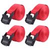 TRIWONDER Cinch Tie Down Strap Lashing Straps Heavy Duty Nylon Straps with Cam Buckles for Cargo, Trucks, Boat, Motorcycle,SUP, Kayak, Canoe, Trailer (3m, Red - 4 Pack) view 1