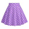 1950's Style Skirts Kids Vintage 50's Full Circle Girls Swing Skirt Smock Waist Audrey Hepburn Style Rockabilly Casual Party Skirts Retro 50s Polka Dot Skirt Knee Length A line Skirt Purple 9-10 Years view 1