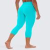 CRZ YOGA Butterluxe High Waisted Capris Workout Leggings for Women 21'' - Lounge Buttery Soft Yoga Pants (Neon) Spectral Blue Large view 2
