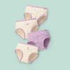 Kids Girls Summer Underpants Cute Cartoon Print Underwear Shorts Cotton Ruffled Briefs Trunks 4PCS (Purple, 2-3 Years) view 2