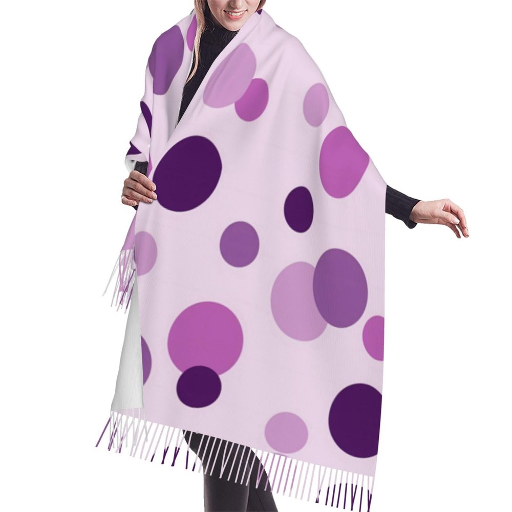 LMNSWDA Polka dot colourful bubbles Women's Fashion Cashmere Feel with Tassel Large scarf warm party shawl Wraps