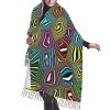 LMNSWDA Geo Warp Women's Fashion Cashmere Feel with Tassel Large scarf warm party shawl Wraps view 1