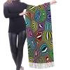 LMNSWDA Geo Warp Women's Fashion Cashmere Feel with Tassel Large scarf warm party shawl Wraps view 2