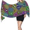 LMNSWDA Geo Warp Women's Fashion Cashmere Feel with Tassel Large scarf warm party shawl Wraps view 3