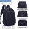 YZAOLL 25L Lightweight Packable Hiking Backpack Waterproof Hiking Daypack for Women Men Gym Backpack Travel Camping Vacation,Black view 3