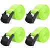 TRIWONDER Cinch Tie Down Strap Lashing Straps Heavy Duty Nylon Straps with Cam Buckles for Cargo, Trucks, Boat, Motorcycle,SUP, Kayak, Canoe, Trailer (3m, Light Green - 4 Packs) view 1