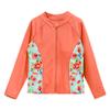 Moggemol Kids Girls UPF 50+ Zip Up Rashguard Shirt UV Protection Long Sleeve Swim Shirts Beachwear Coat Orange 6 Years view 3