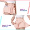 2 Packs Girls Athletic Butterfly Shorts Flowy Shorts for Kids 2-in-1 Tennis Short for Workout(Black+Light Pink,X-Large) view 4
