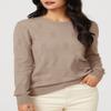 Arach&Cloz Womens Spring Tops 2024 Trendy Fashion Long Sleeve Shirt Crew Knit Pullover Sweater Dressy Blouse Clothes Apricot view 3