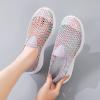 Leisure Women's Slip On Travel Soft Sole Hollow Comfortable Shoes Outdoor Mesh Runing Fashion Womens Small Heel Sandals (Pink, 9) view 3