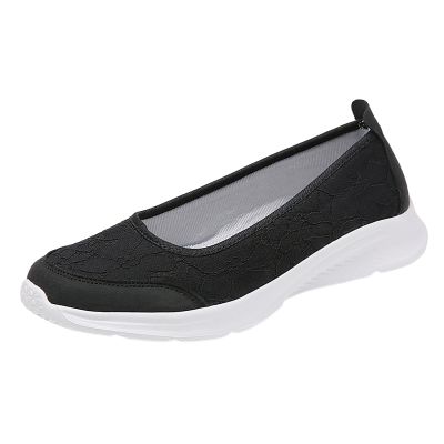Leisure Women's Slip On Travel Soft Sole Comfortable Shoes Outdoor Mesh Runing Fashion Sports Toe Shoes for Women (Navy, 9)