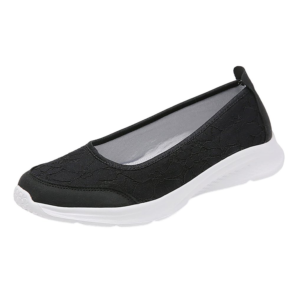 Leisure Women's Slip On Travel Soft Sole Comfortable Shoes Outdoor Mesh Runing Fashion Sports Toe Shoes for Women (Navy, 9)