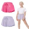 2 Packs Girls Athletic Butterfly Shorts Flowy Shorts for Kids 2-in-1 Tennis Short for Workout(Hot Pink+Light Purple,X-Large) view 1