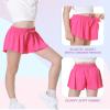 2 Packs Girls Athletic Butterfly Shorts Flowy Shorts for Kids 2-in-1 Tennis Short for Workout(Hot Pink+Light Purple,X-Large) view 2