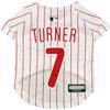 Pets First MLBPA Dog Jersey - Trea Turner #7 Philadelphia Phillies Medium Red Mesh/Satin Pet Jersey view 1