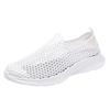 Leisure Women's Slip On Travel Soft Sole Hollow Comfortable Shoes Outdoor Mesh Runing Fashion Womens Small Heel Sandals (White, 7) view 1