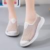 Leisure Women's Slip On Travel Soft Sole Hollow Comfortable Shoes Outdoor Mesh Runing Fashion Womens Small Heel Sandals (White, 7) view 2