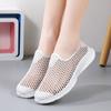 Leisure Women's Slip On Travel Soft Sole Hollow Comfortable Shoes Outdoor Mesh Runing Fashion Womens Small Heel Sandals (White, 7) view 4