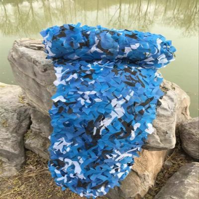 ELZEM Anti-UV Blue Camouflage Net, Gardens Breathable Shade Net, Outdoor Camping Hunting Shooting Sunscreen Nets, Army Hide Camo Netting, Customizable Size(8x12m/26.2x39.3ft)